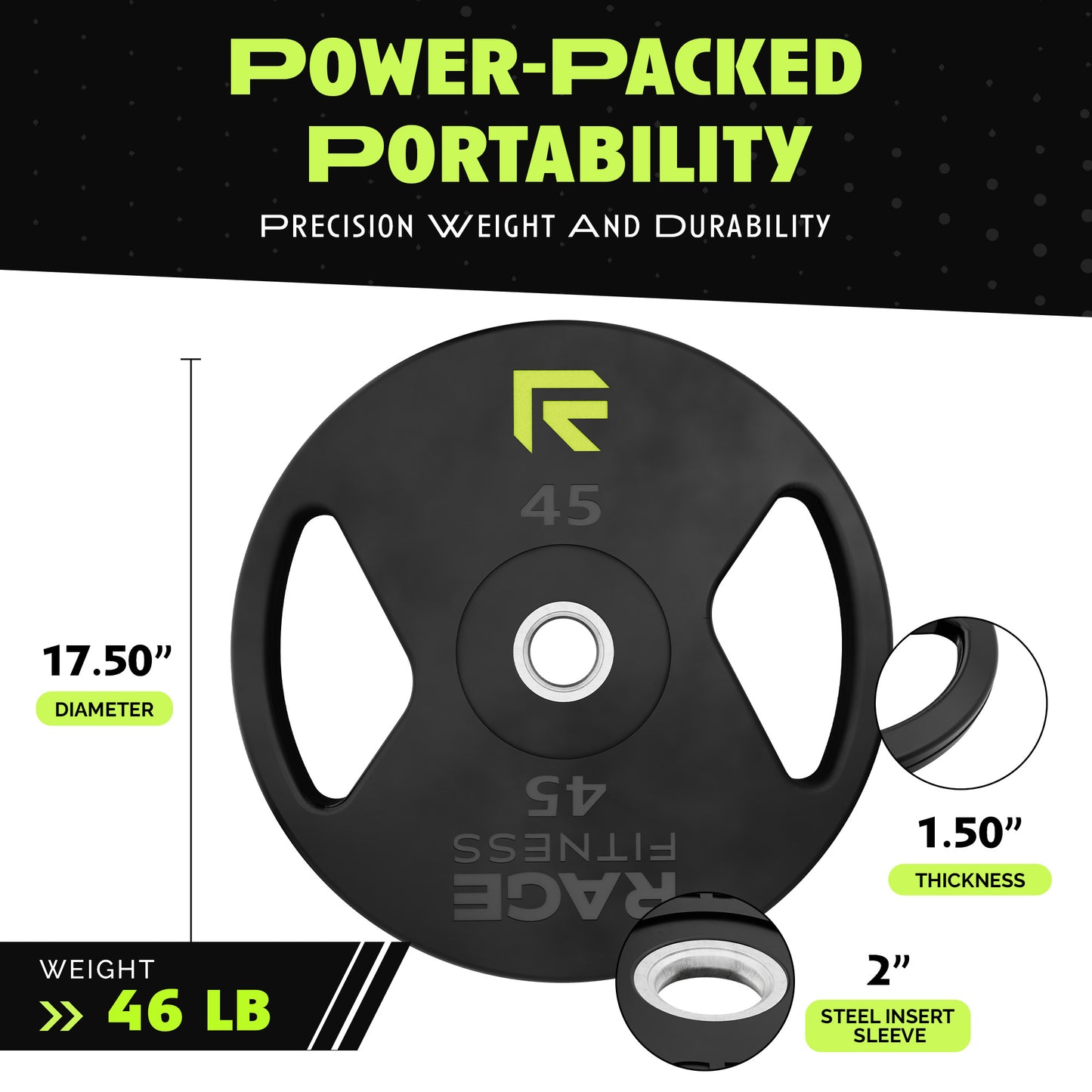 45 LB rubber coated plate