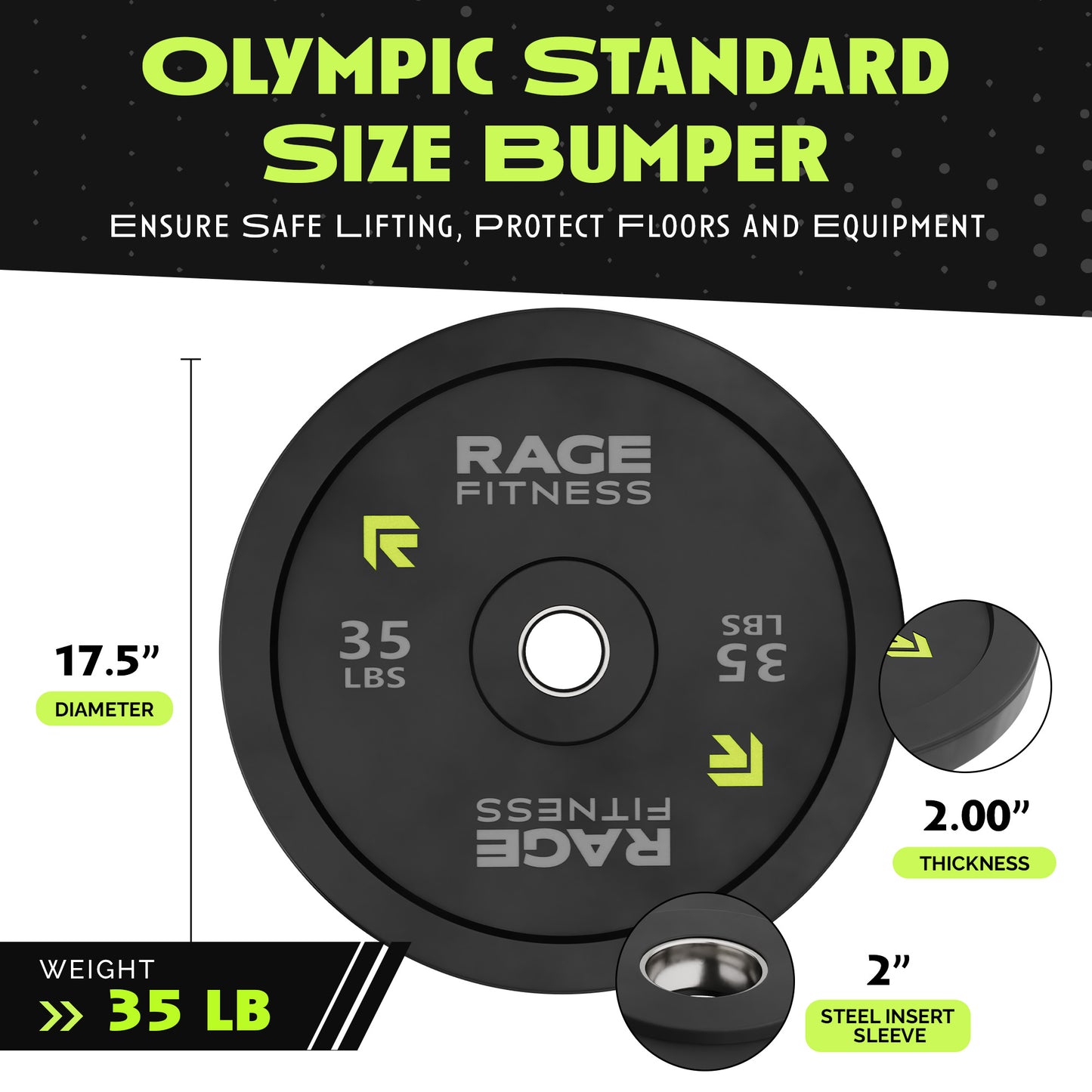 Rage Fitness 35 LB Bumper Plate