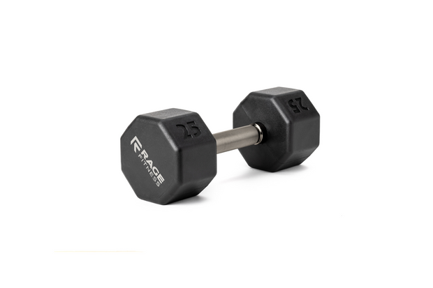 25 lb octo rubber dumbbell by Rage Fitness
