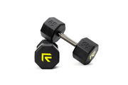 Pair of 45 lb octo rubber dumbbell by Rage Fitness