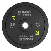 Rage Fitness 25 lb rubber bumper plate front view