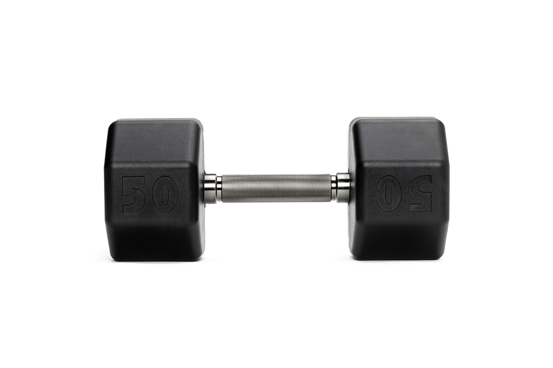 50 lb octo rubber dumbbell by Rage Fitness