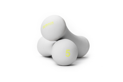 Pair of 5 lb rubber hand weights by Rage Fitness