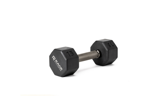 15 lb octo rubber dumbbell by Rage Fitness