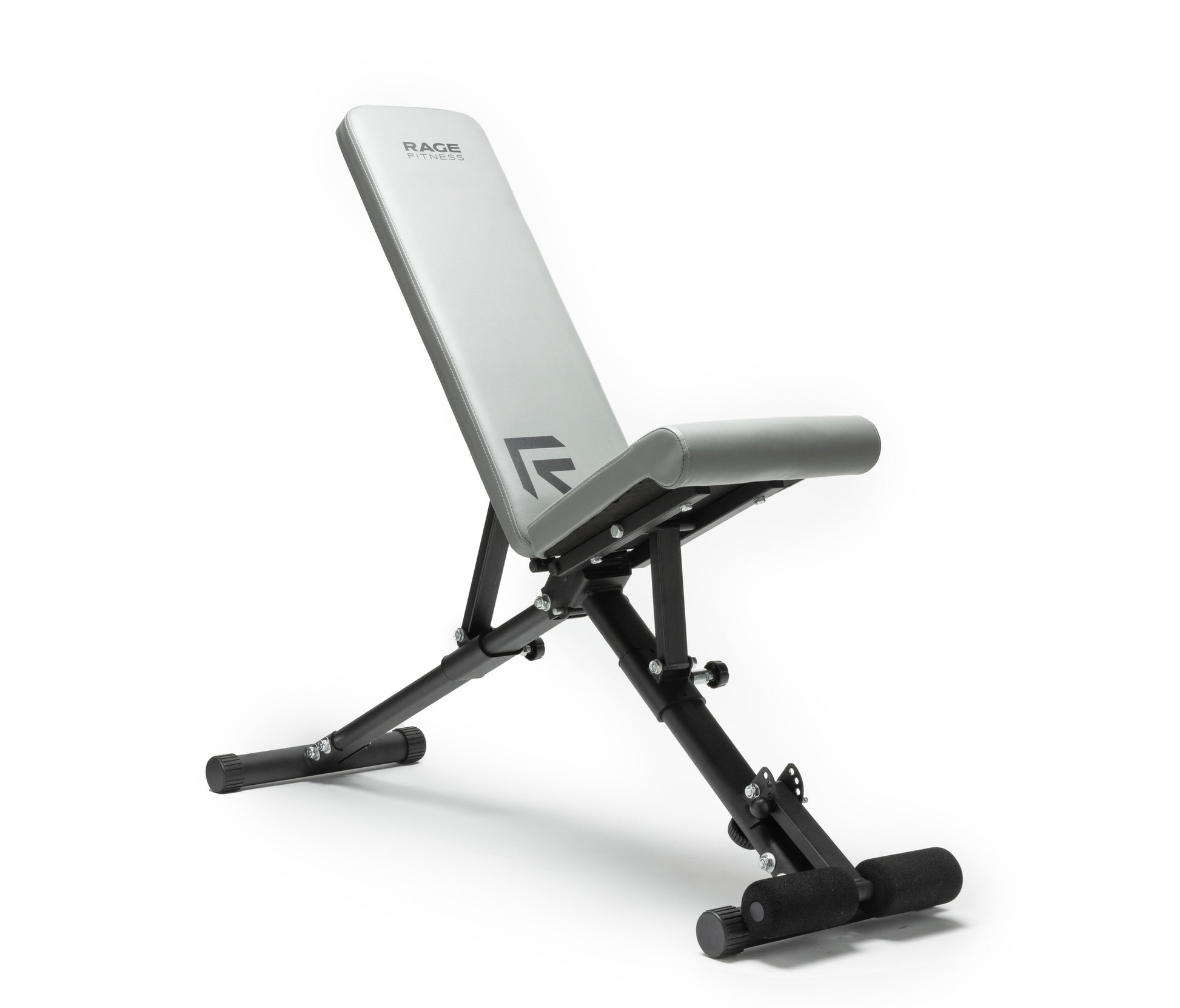 RAGE Fitness Foldable Adjustable Weight Bench grey exercise workout bench