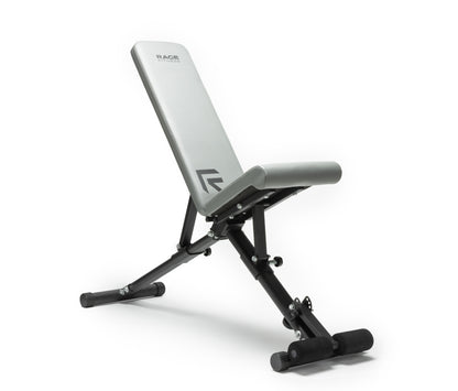 RAGE Fitness Foldable Adjustable Weight Bench grey exercise workout bench