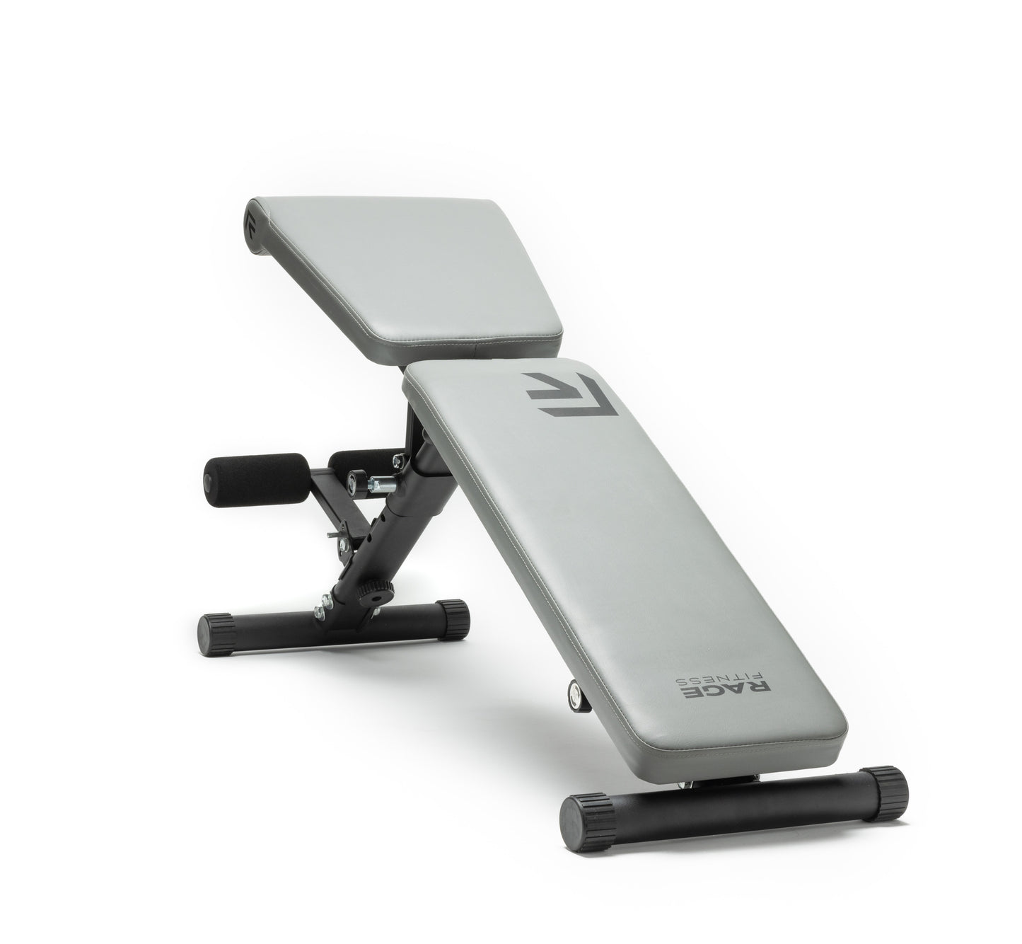 RAGE Fitness Foldable Adjustable Weight Bench tilted downwards