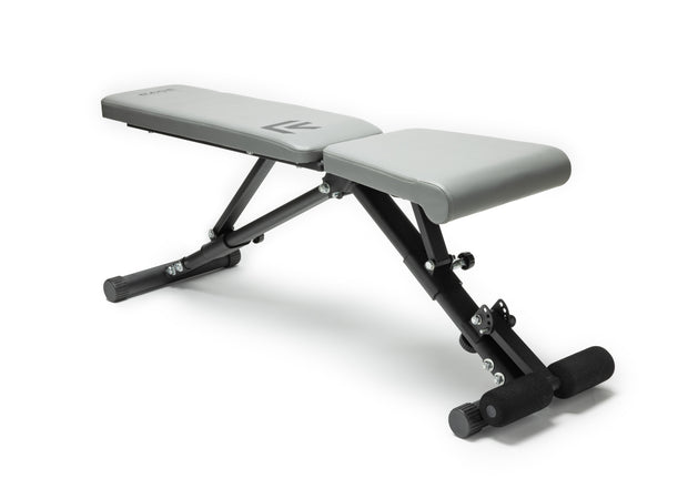 RAGE Fitness Foldable Adjustable Weight Bench in horizontal position