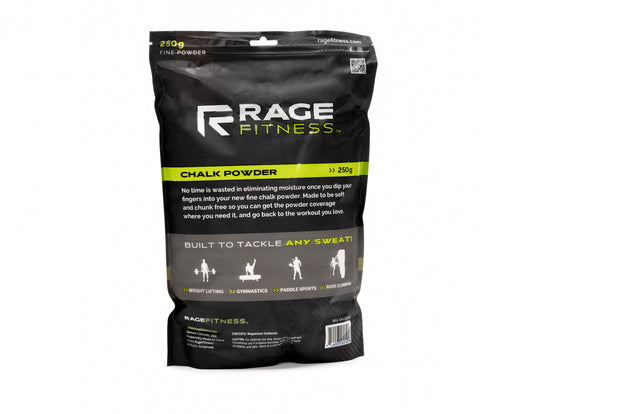 RAGE Fitness Chalk Powder back of bag